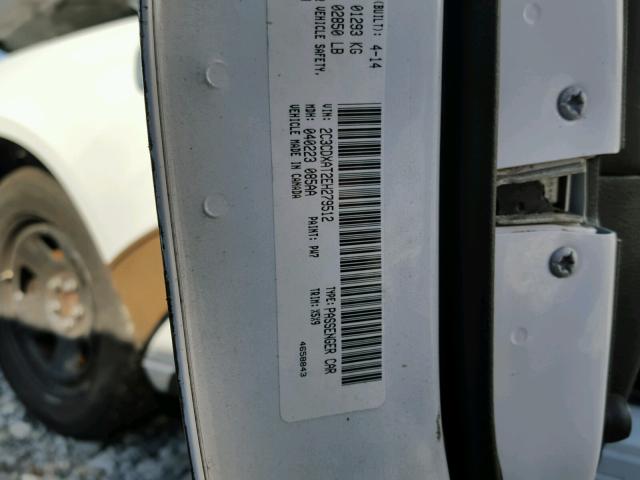 2C3CDXAT2EH279512 - 2014 DODGE CHARGER PO WHITE photo 10