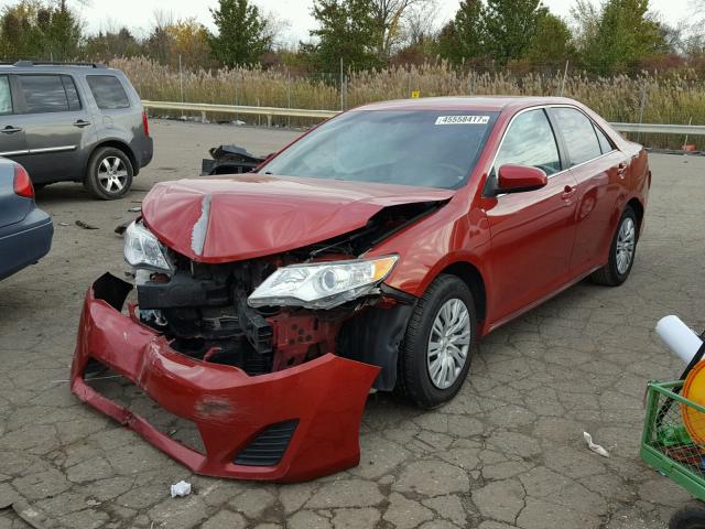4T4BF1FK1CR199497 - 2012 TOYOTA CAMRY BASE წითელი ფოტო 2