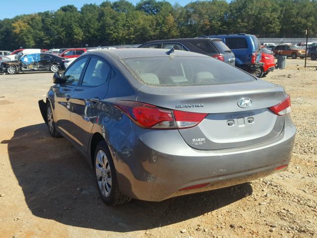 5NPDH4AE2CH129442 - 2012 HYUNDAI ELANTRA GL GRAY photo 3