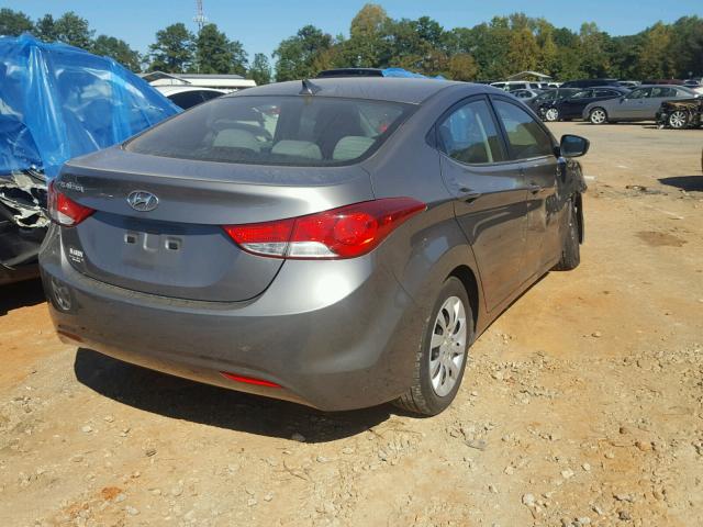 5NPDH4AE2CH129442 - 2012 HYUNDAI ELANTRA GL GRAY photo 4