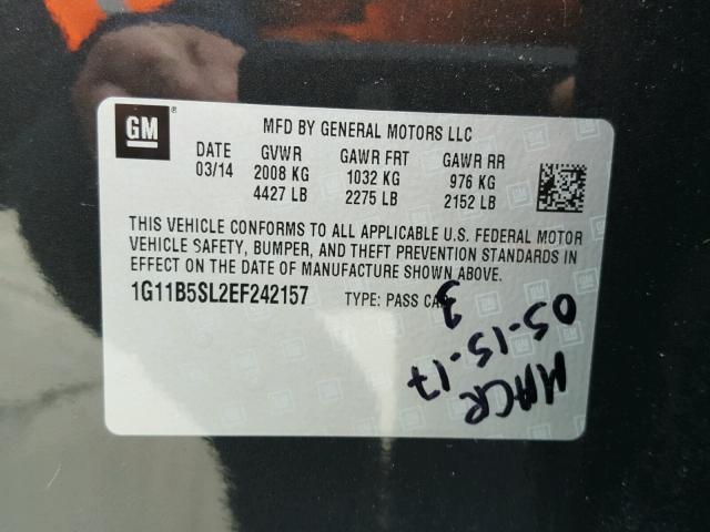 1G11B5SL2EF242157 - 2014 CHEVROLET MALIBU LS 灰色 照片 10