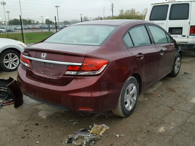 2HGFB2F52EH546533 - 2014 HONDA CIVIC LX MAROON photo 4