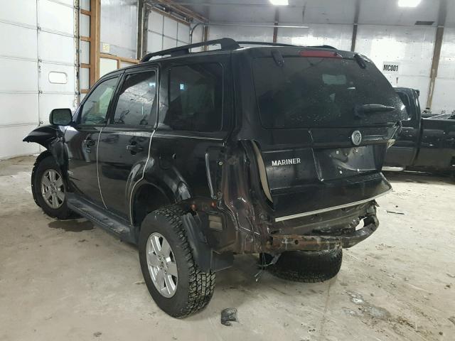 4M2CU81198KJ06397 - 2008 MERCURY MARINER BLACK photo 3