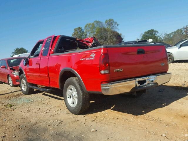 2FTRX18LX2CA04866 - 2002 FORD F150 RED photo 3