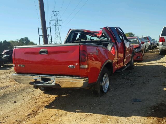 2FTRX18LX2CA04866 - 2002 FORD F150 RED photo 4