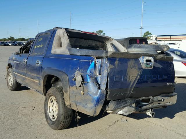 3GNEC12T64G109582 - 2004 CHEVROLET AVALANCHE BLUE photo 3