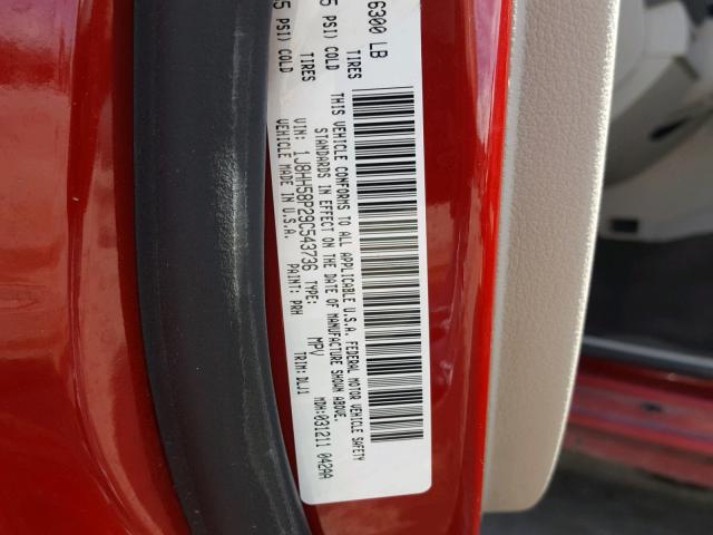 1J8HH58P29C543736 - 2009 JEEP COMMANDER RED photo 10