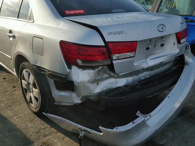 5NPET46C08H349020 - 2008 HYUNDAI SONATA GLS SILVER photo 9