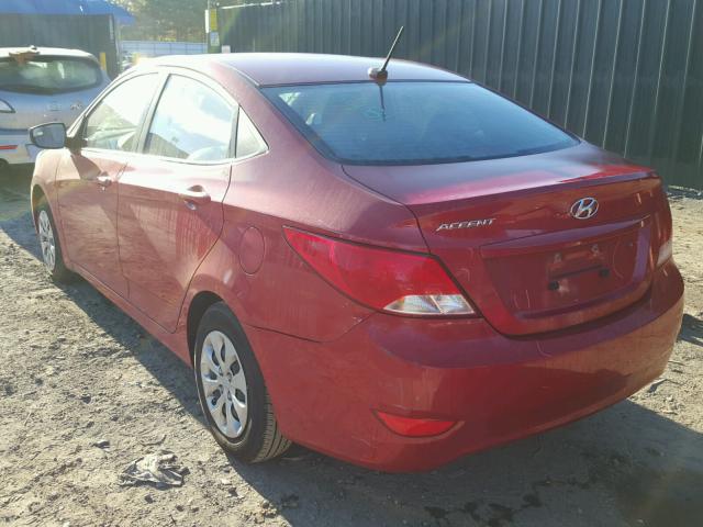 KMHCT4AEXGU160374 - 2016 HYUNDAI ACCENT SE RED photo 3