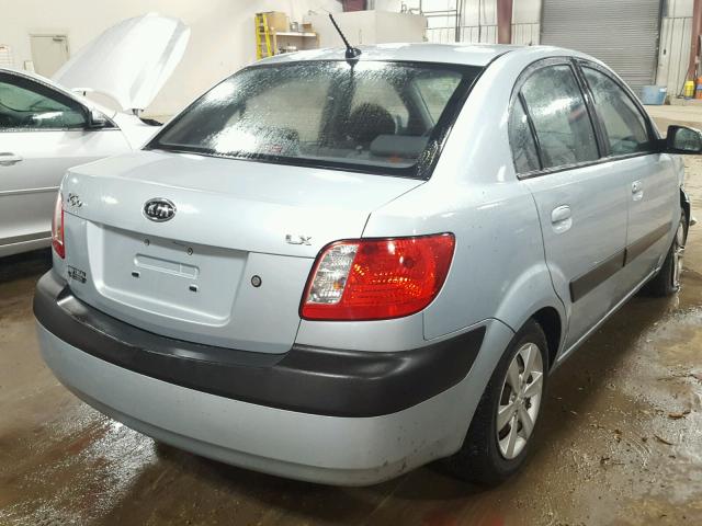 KNADE123686426720 - 2008 KIA RIO BLUE photo 4