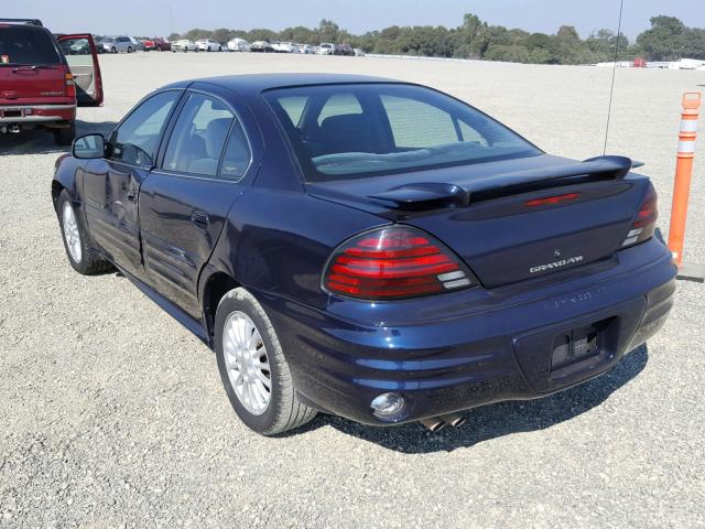 1G2NF52E61M579696 - 2001 PONTIAC GRAND AM S BLUE photo 3