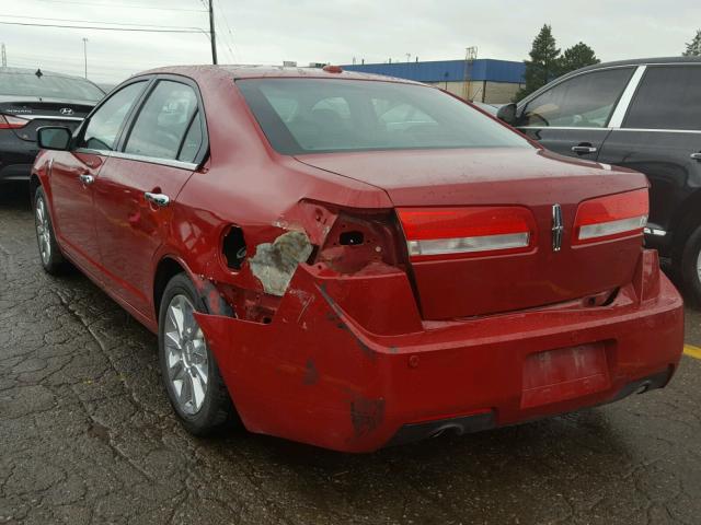 3LNHL2GC2AR627270 - 2010 LINCOLN MKZ წითელი ფოტო 3