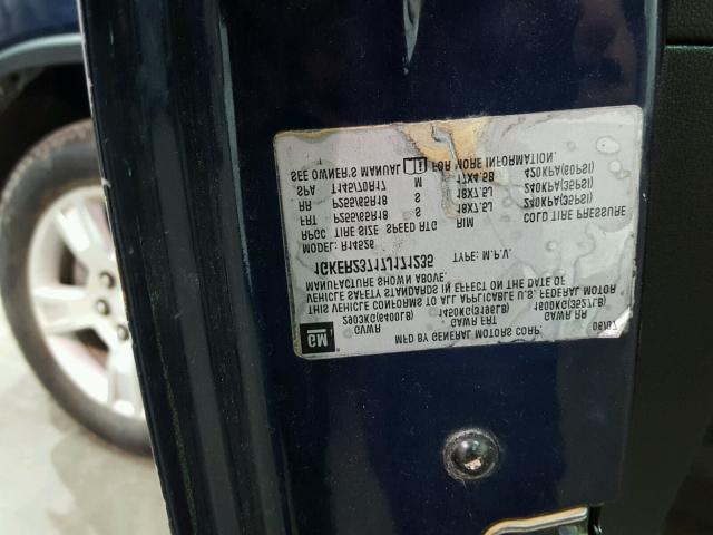 1GKER23717J171235 - 2007 GMC ACADIA SLT ლურჯი ფოტო 10