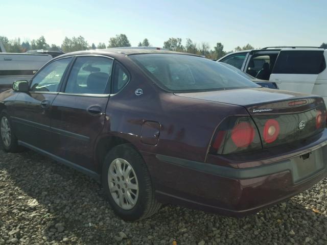 2G1WF52E149283429 - 2004 CHEVROLET IMPALA MAROON photo 3