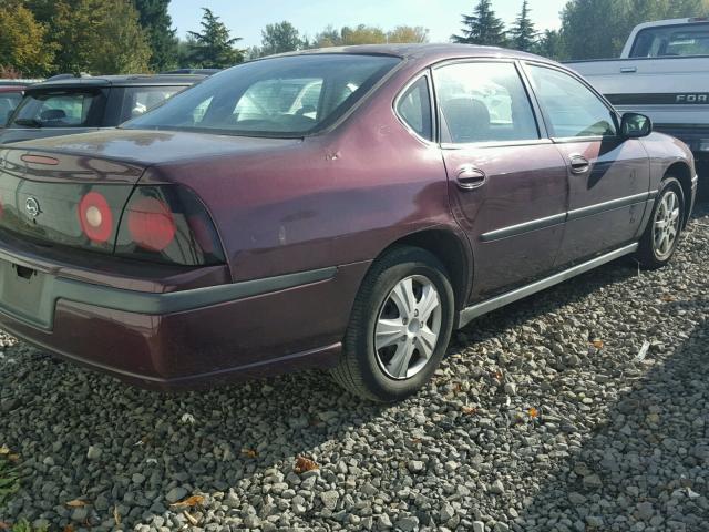 2G1WF52E149283429 - 2004 CHEVROLET IMPALA 栗色 照片 4