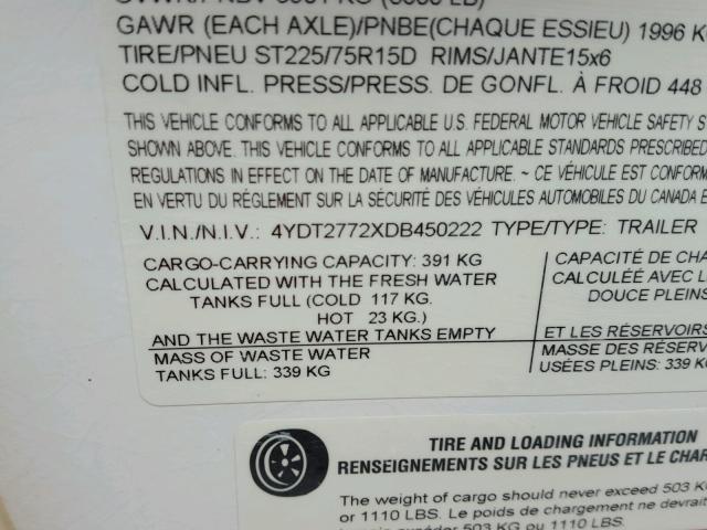 4YDT2772XDB450222 - 2013 KEYSTONE OUTBACK TWO TONE photo 10