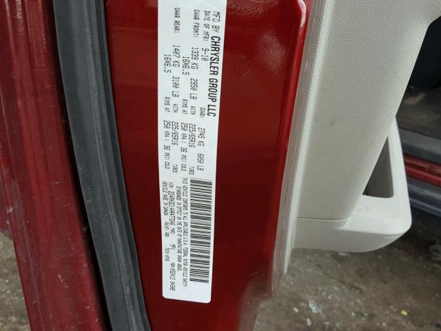 2D4RN3D14AR477246 - 2010 DODGE GRAND CARA RED photo 10