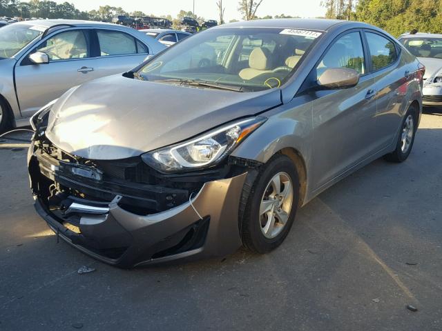 5NPDH4AE4EH513368 - 2014 HYUNDAI ELANTRA SE BROWN photo 2