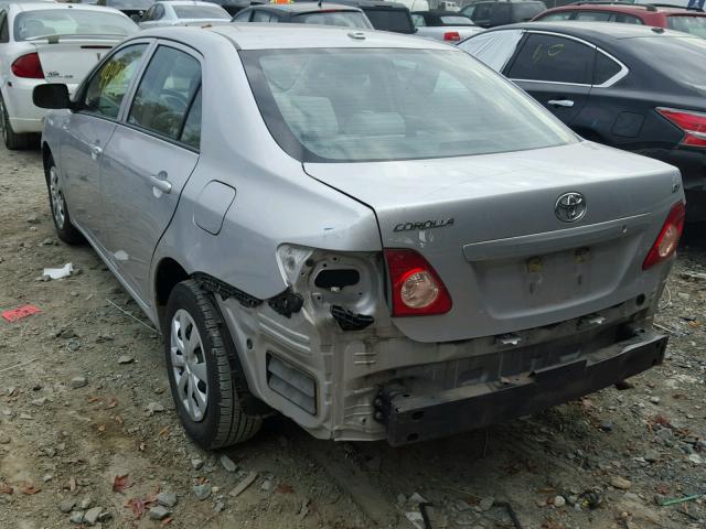 1NXBU4EE2AZ383910 - 2010 TOYOTA COROLLA BA SILVER photo 3