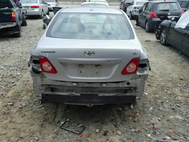 1NXBU4EE2AZ383910 - 2010 TOYOTA COROLLA BA SILVER photo 9