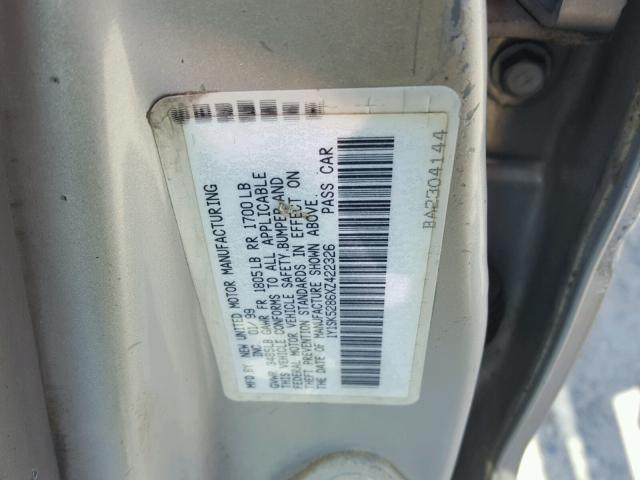 1Y1SK5286XZ422326 - 1999 CHEVROLET GEO PRIZM 米色 照片 10