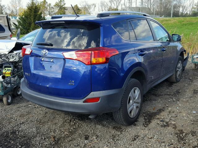 2T3BFREV7EW215443 - 2014 TOYOTA RAV4 LE BLUE photo 4