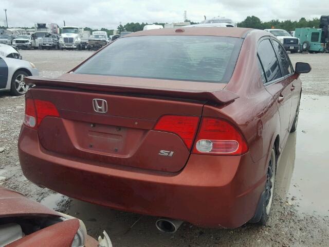 2HGFA55537H707965 - 2007 HONDA CIVIC SI MAROON photo 4