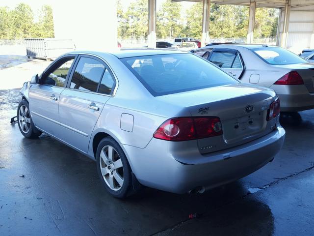 KNAGE124265056214 - 2006 KIA OPTIMA SILVER photo 3