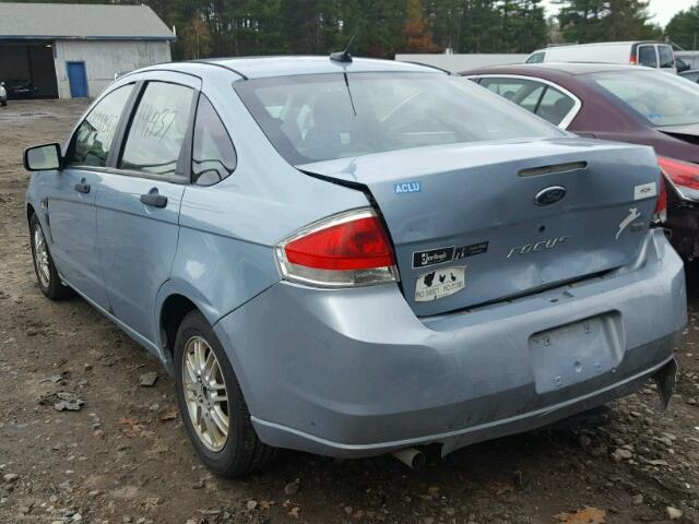 1FAHP35N48W232944 - 2008 FORD FOCUS SE BLUE photo 3