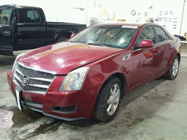 1G6DF577380205651 - 2008 CADILLAC CTS RED photo 2