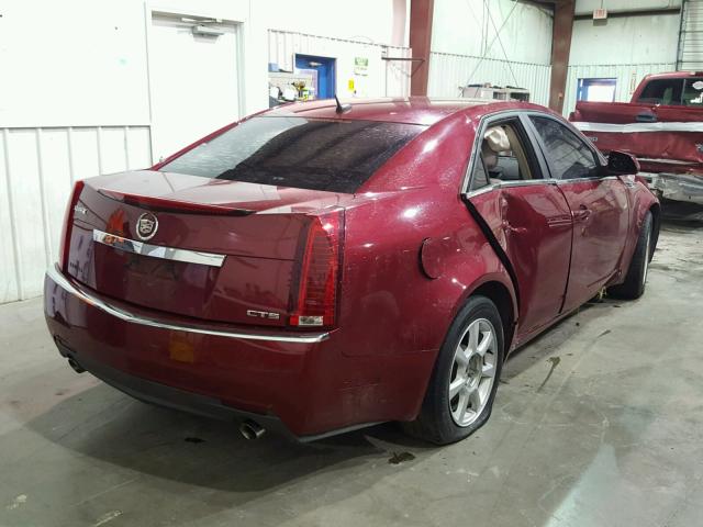 1G6DF577380205651 - 2008 CADILLAC CTS RED photo 4