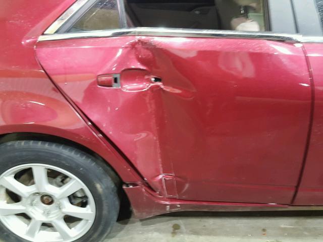 1G6DF577380205651 - 2008 CADILLAC CTS RED photo 9