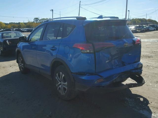 JTMBFREV5GJ071456 - 2016 TOYOTA RAV4 LE BLUE photo 3