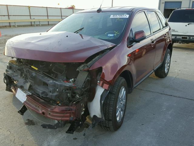 2FMDK3JC0EBB63626 - 2014 FORD EDGE RED photo 2