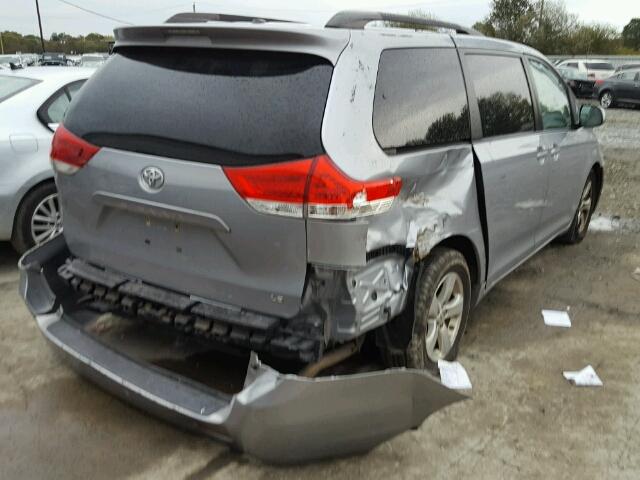 5TDKK3DC9ES495019 - 2014 TOYOTA SIENNA LE GRAY photo 4