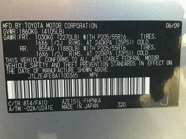 JTLZE4FE8A1100365 - 2010 TOYOTA SCION XB Mavi foto 10