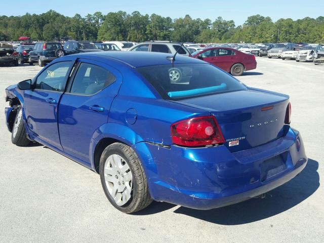 1C3CDZAB4CN235499 - 2012 DODGE AVENGER SE BLUE photo 3