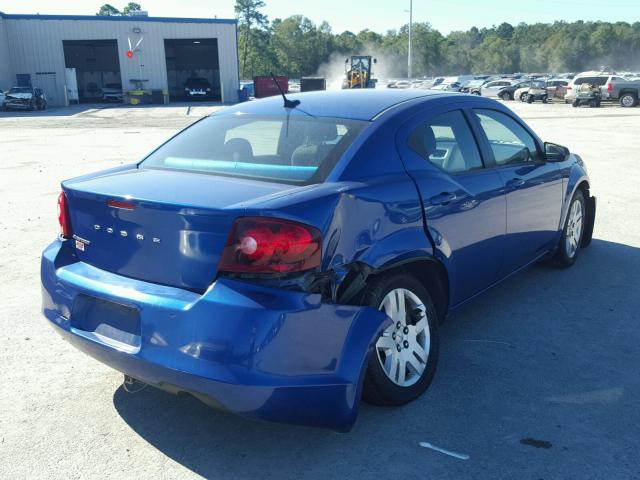 1C3CDZAB4CN235499 - 2012 DODGE AVENGER SE BLUE photo 4