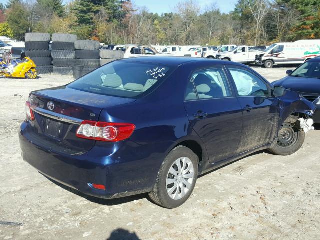 2T1BU4EE0DC939976 - 2013 TOYOTA COROLLA BA BLUE photo 4