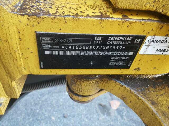 CAT0308EKFJX07559 - 2017 CATERPILLAR SKIDLOADER YELLOW photo 10