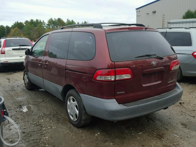 4T3ZF19C32U475326 - 2002 TOYOTA SIENNA CE MAROON photo 3