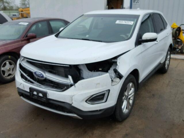 2FMTK4J98FBB25827 - 2015 FORD EDGE SEL WHITE photo 2