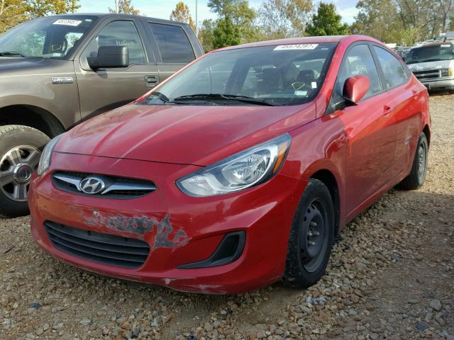 KMHCT4AE0EU586846 - 2014 HYUNDAI ACCENT GLS RED photo 2