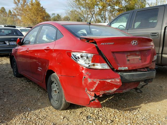 KMHCT4AE0EU586846 - 2014 HYUNDAI ACCENT GLS RED photo 3