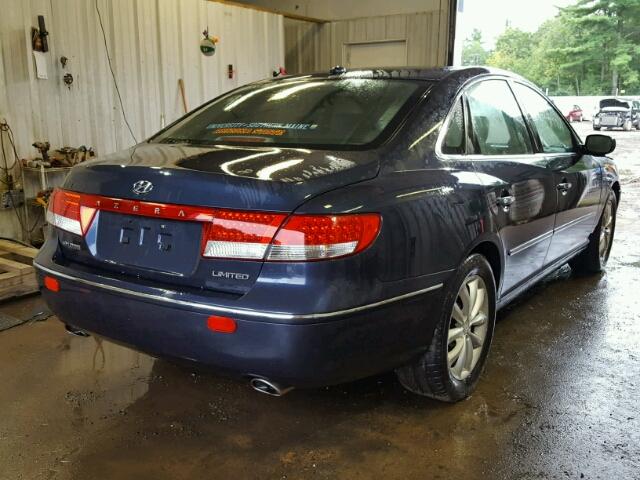 KMHFC46F47A212713 - 2007 HYUNDAI AZERA SE BLUE photo 4