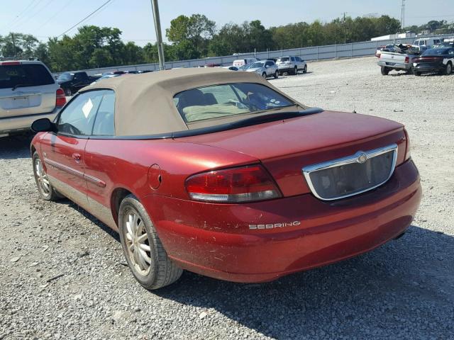 1C3EL55U51N660260 - 2001 CHRYSLER SEBRING LX RED photo 3