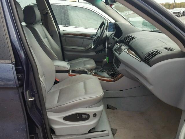 5UXFA13525LY12876 - 2005 BMW X5 3.0I BLUE photo 5