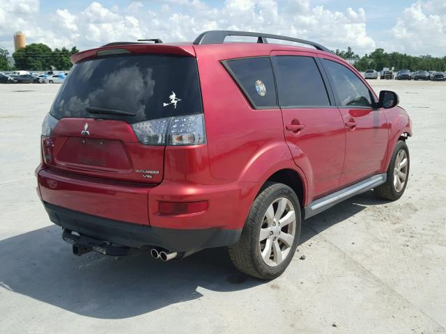 JA4JS4AX0AZ016126 - 2010 MITSUBISHI OUTLANDER RED photo 4