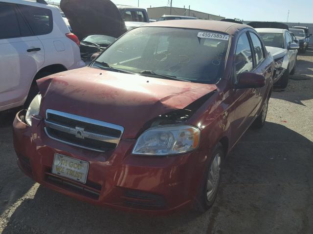 KL1TD5DE0AB089330 - 2010 CHEVROLET AVEO RED photo 2