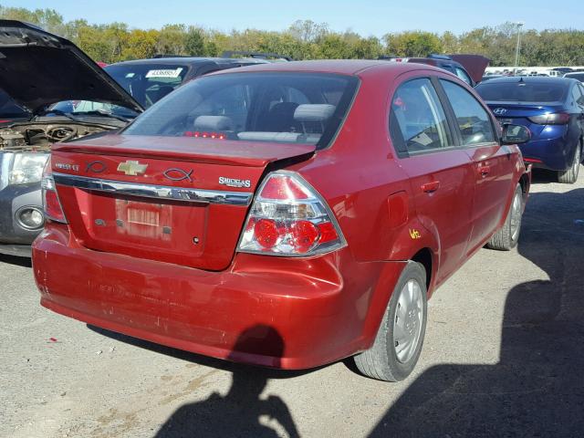 KL1TD5DE0AB089330 - 2010 CHEVROLET AVEO RED photo 4